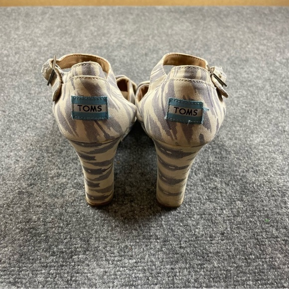 TOMS Women’s Blue/White Aztec Print Canvas Wedge Sandal size: 10 - Picture 9 of 9